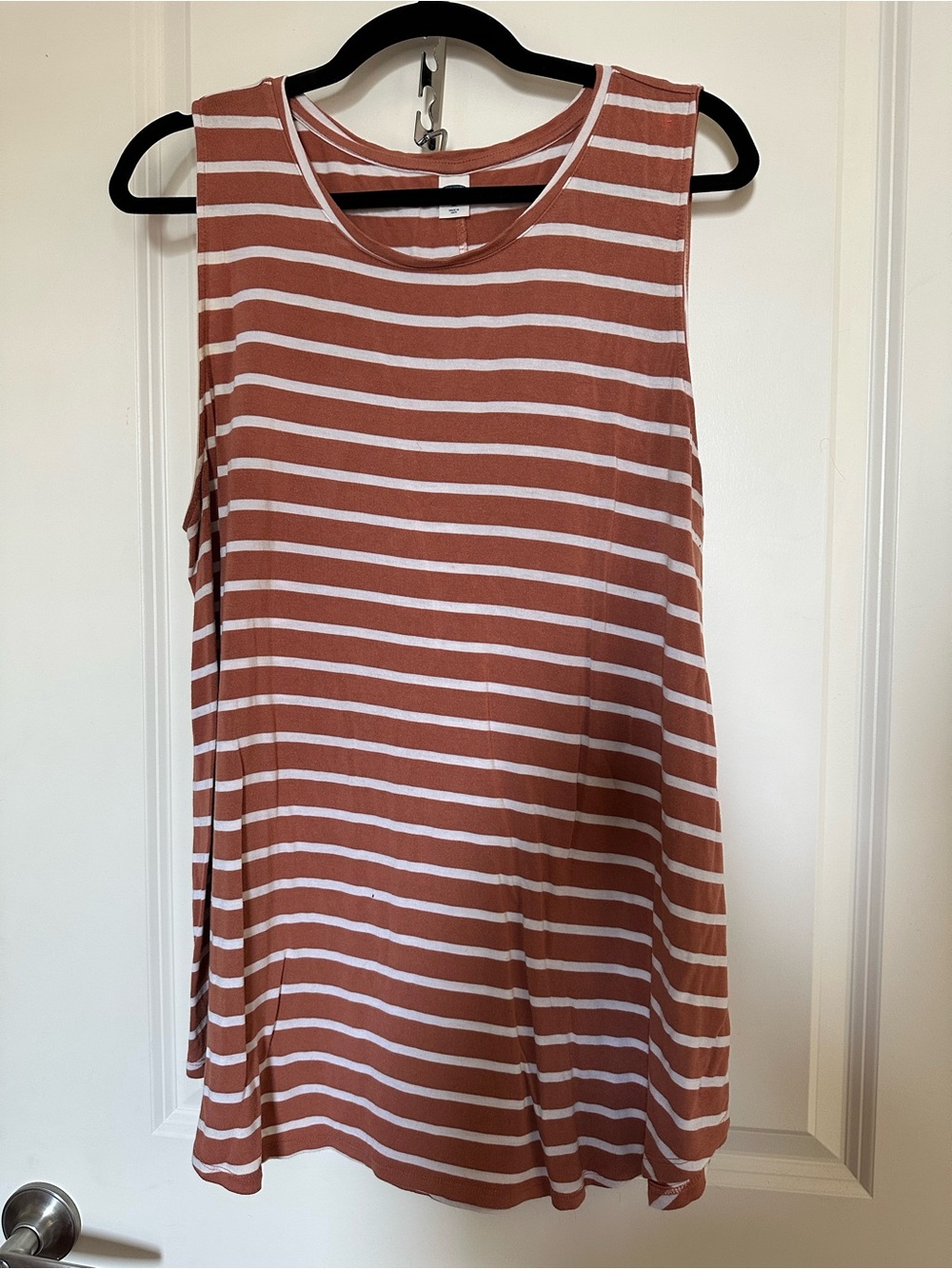 Old Navy Rust & White Striped Sleeveless Tank